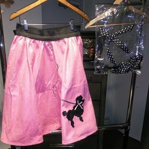 Poodle Plus sz skirt hair tie, scarf cat glasses💕